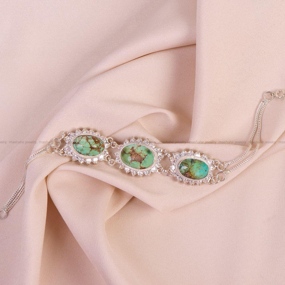 دستبند فیروزه زنانه کد 7955
