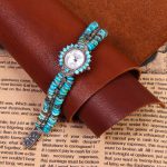 ساعت نقره و فیروزه Diamond زنانه کد 7961