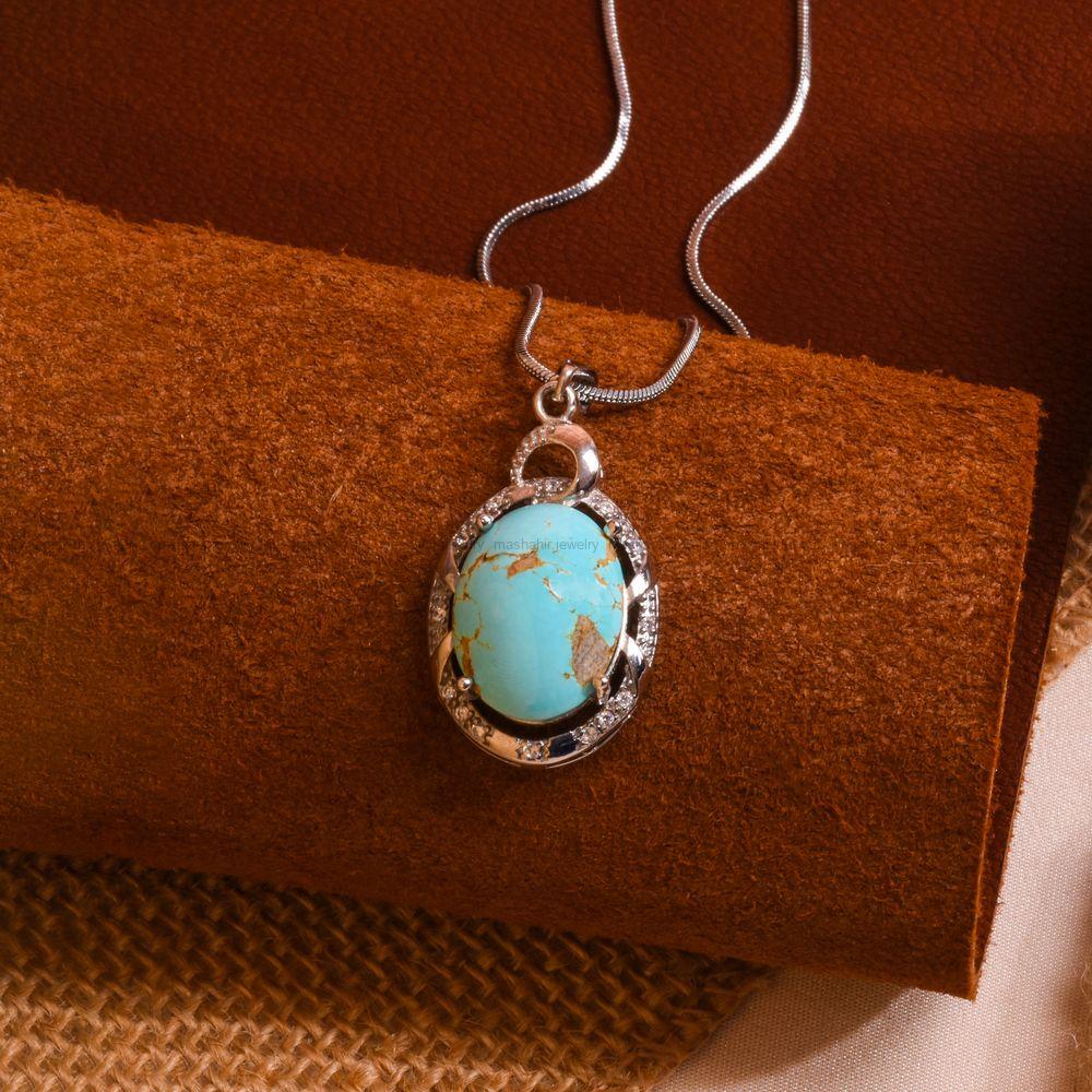 گردنبند فیروزه زنانه کد 7977