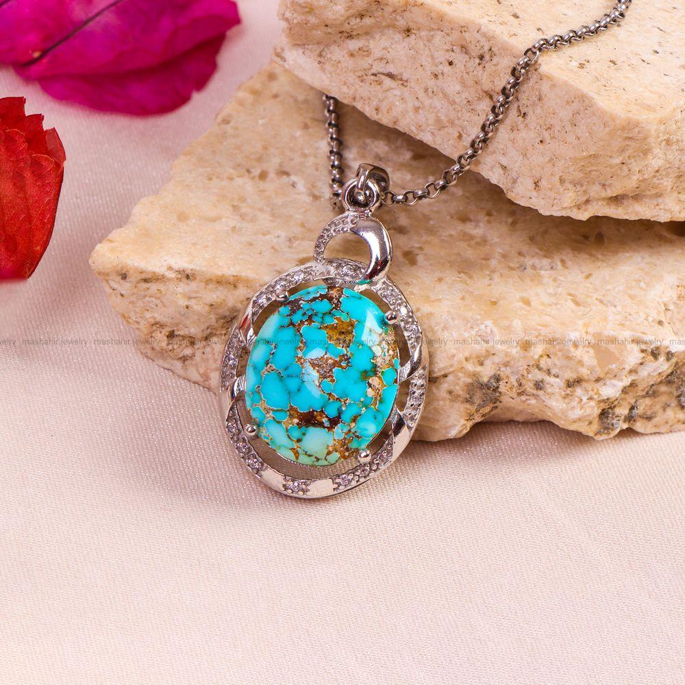 گردنبند فیروزه زنانه کد 7986