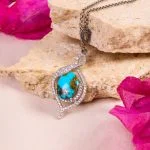 گردنبند فیروزه زنانه کد 7987