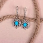 گوشواره فیروزه زنانه کد 8024