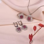 نیم ست یاقوت سرخ زنانه کد 8059