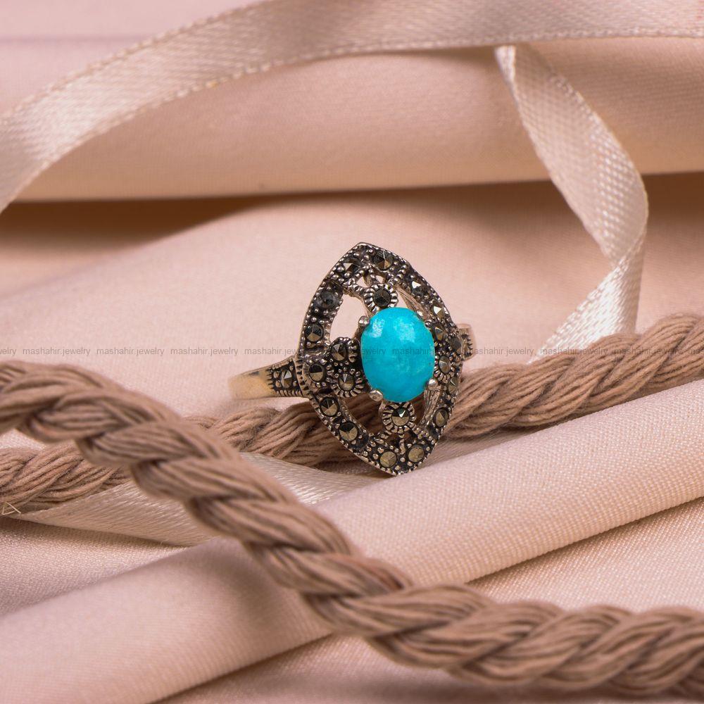 انگشتر فیروزه شجری زنانه کد 8077