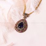 گردنبند طرح یاقوت کبود زنانه کد 8158