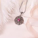 گردنبند یاقوت سرخ زنانه کد 8173
