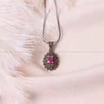 گردنبند یاقوت سرخ زنانه کد 8187