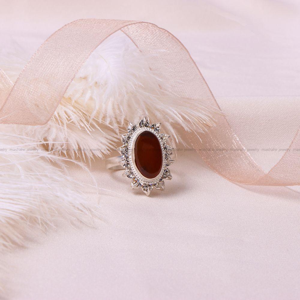 انگشتر عقیق یمن زنانه کد 8321