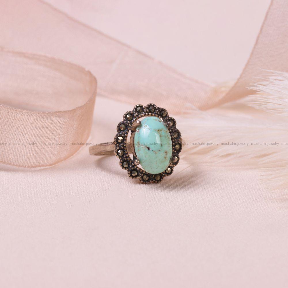 انگشتر فیروزه شجری زنانه کد 8374