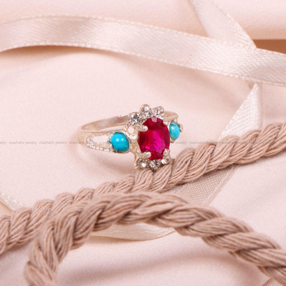 انگشتر یاقوت سرخ سنتاتیک زنانه کد 8421
