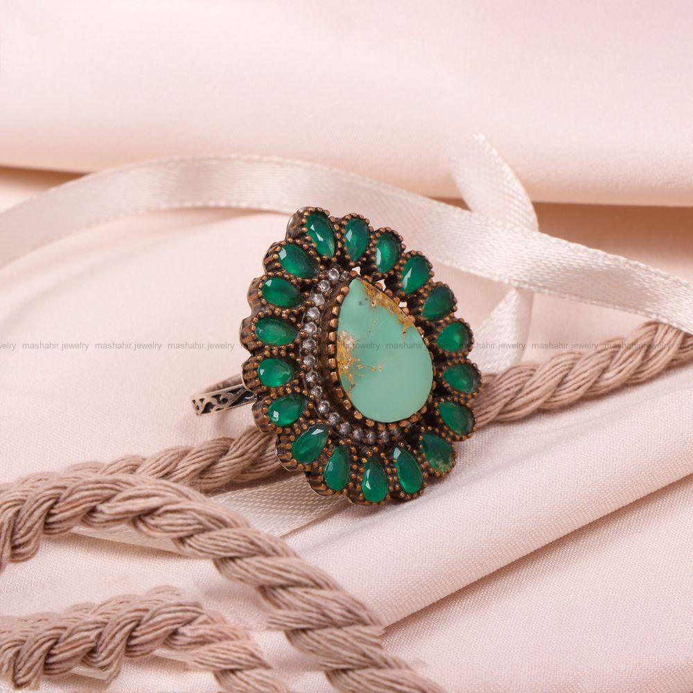 انگشتر فیروزه شجری زنانه کد 8423