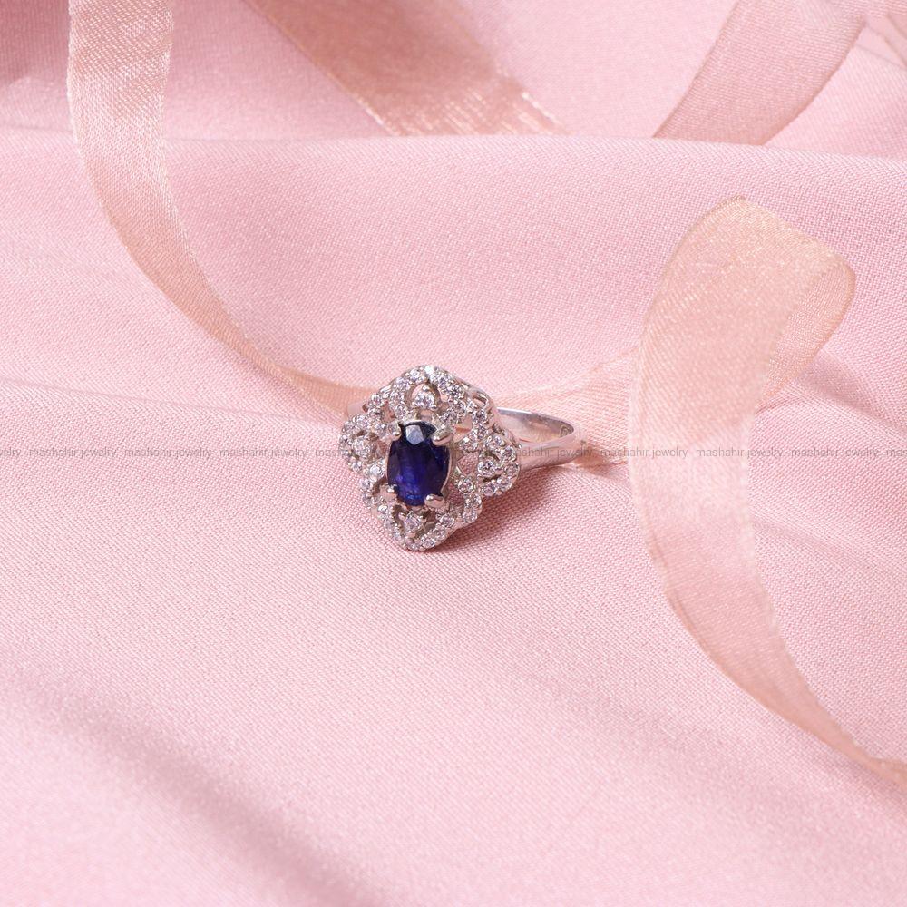 انگشتر یاقوت کبود زنانه کد 8489