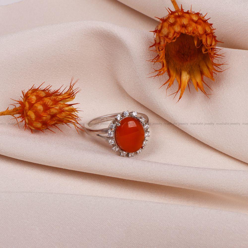 انگشتر عقیق زنانه کد 8564