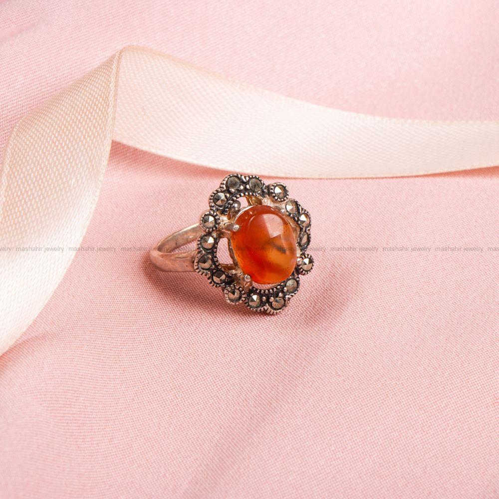انگشتر عقیق یمن زنانه کد 8607