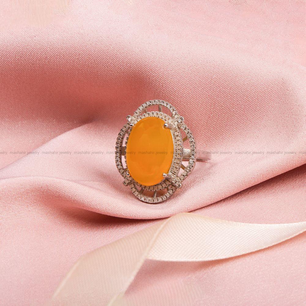 انگشتر عقیق یمن زنانه کد 8624