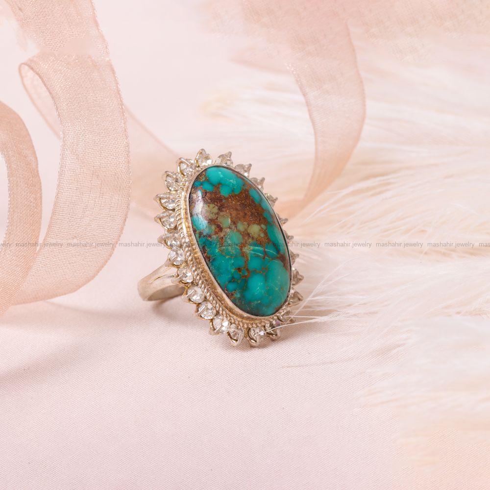 انگشتر فیروزه شجری زنانه کد 8643