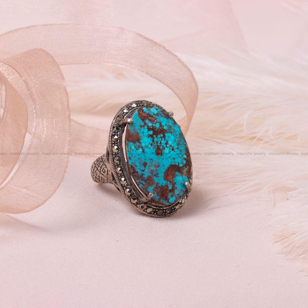 انگشتر فیروزه شجری زنانه کد 8650