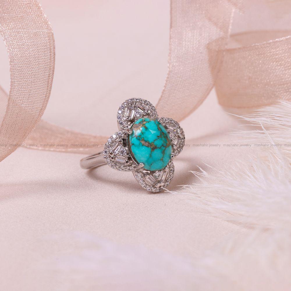 انگشتر فیروزه شجری زنانه کد 8692