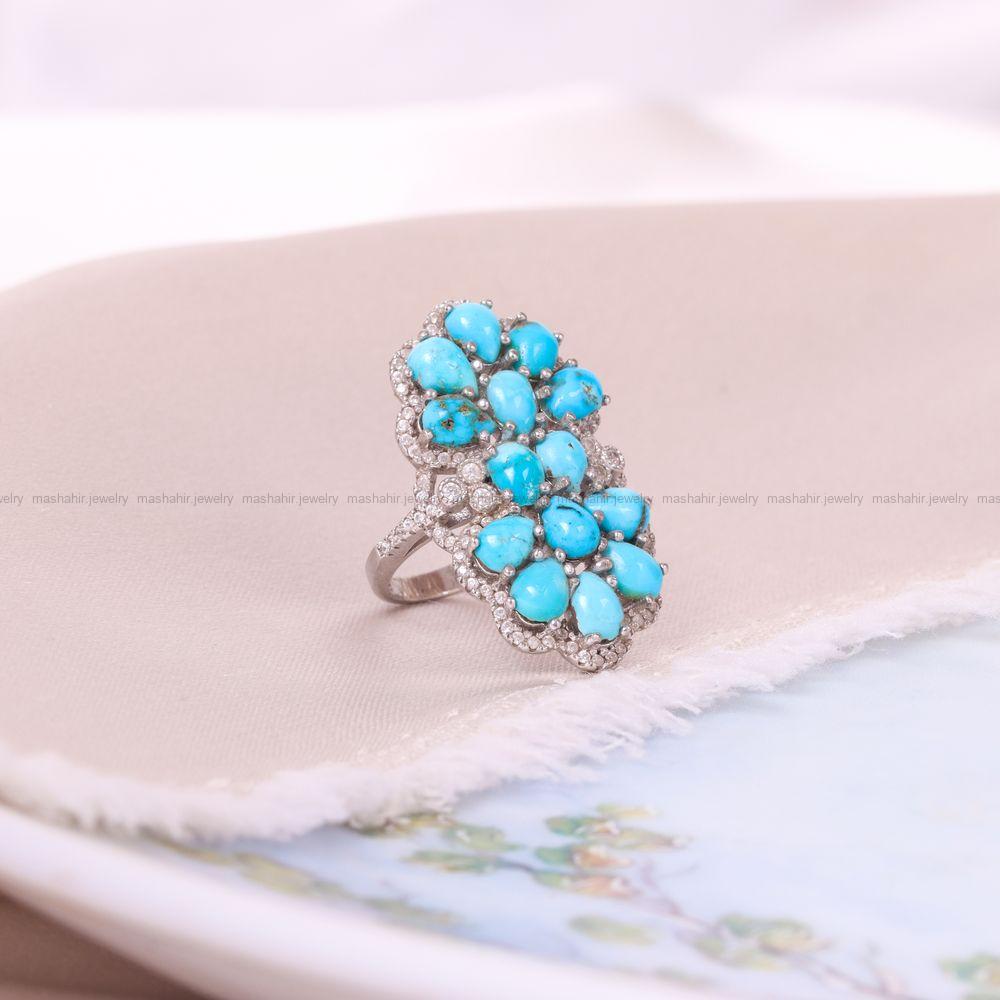 انگشتر فیروزه شجری زنانه کد 8701