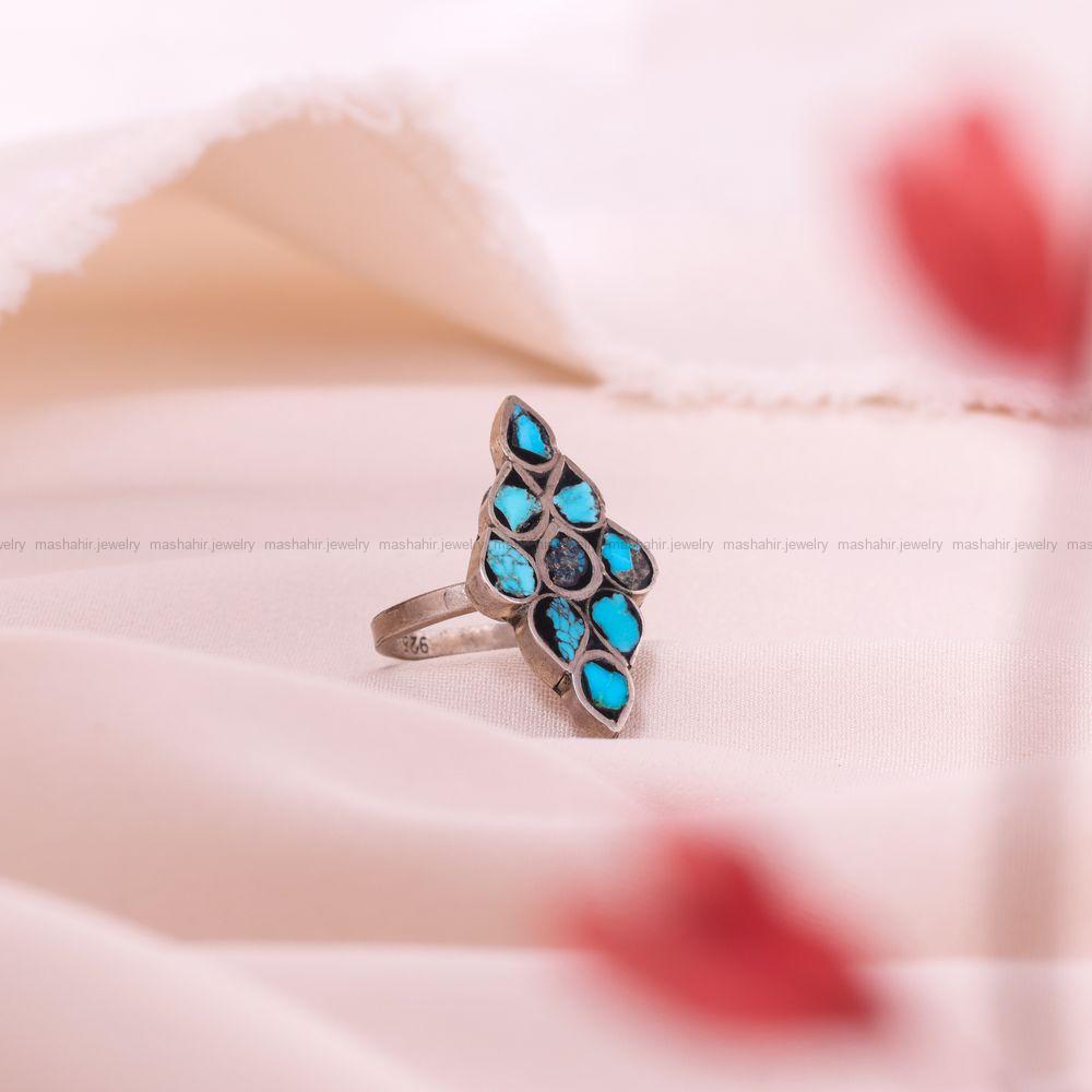 انگشتر فیروزه کوب زنانه کد 8711
