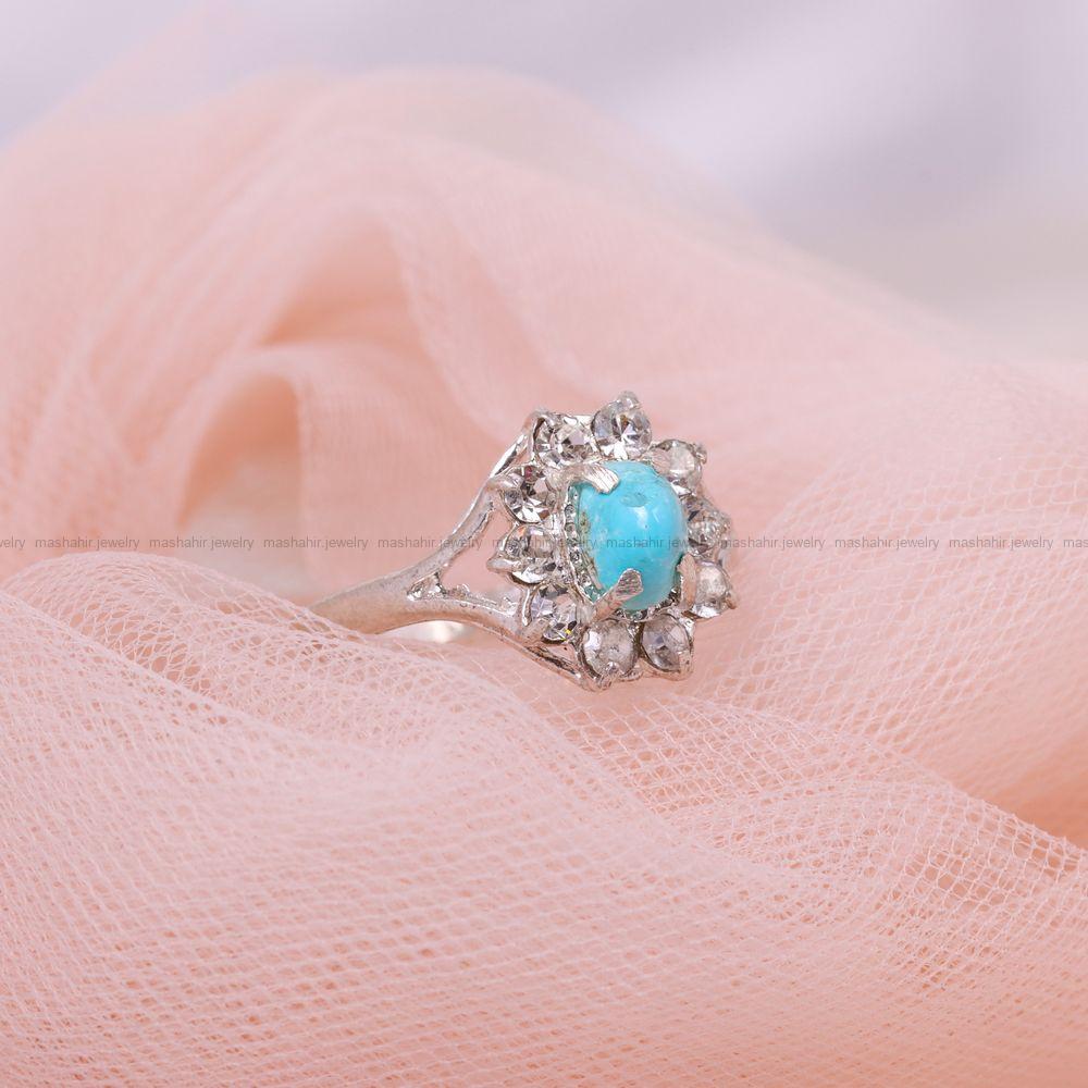 انگشتر فیروزه شجری زنانه کد 8715
