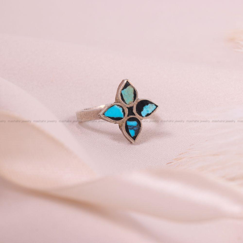 انگشتر فیروزه کوب زنانه کد 8725
