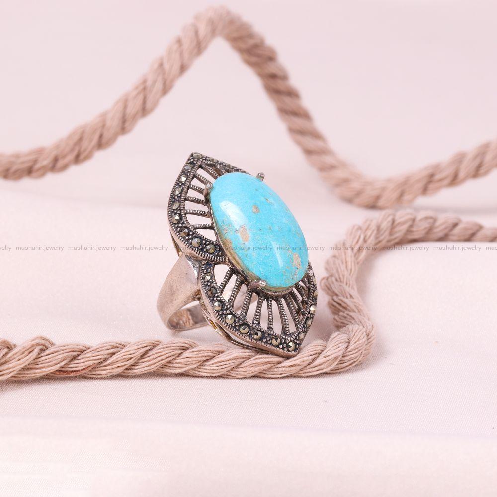 انگشتر فیروزه شجری زنانه کد 8738
