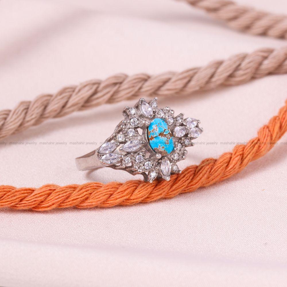 انگشتر فیروزه شجری زنانه کد 8741