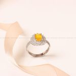 انگشتر ياقوت زرد زنانه کد 8824