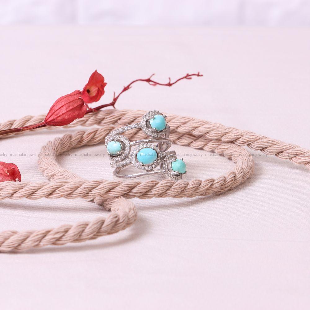 انگشتر فیروزه شجری زنانه کد 8862