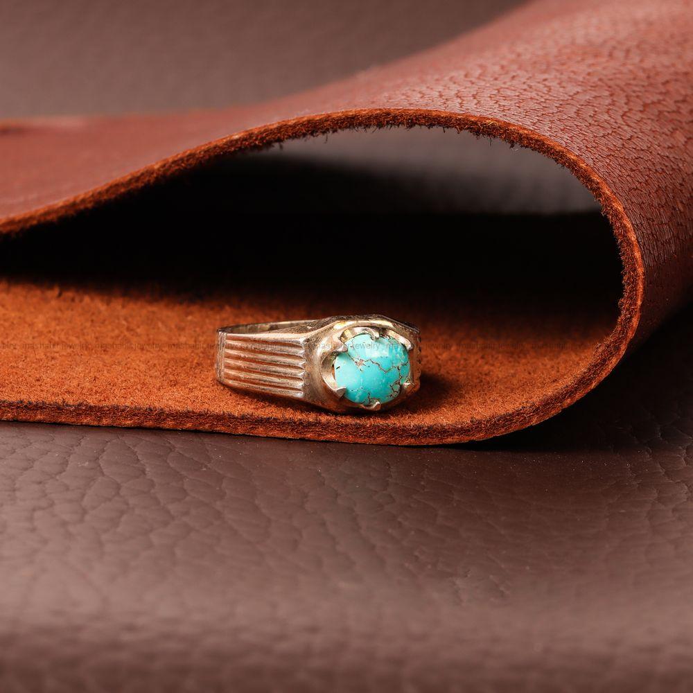 انگشتر فیروزه شجری مردانه کد 8942
