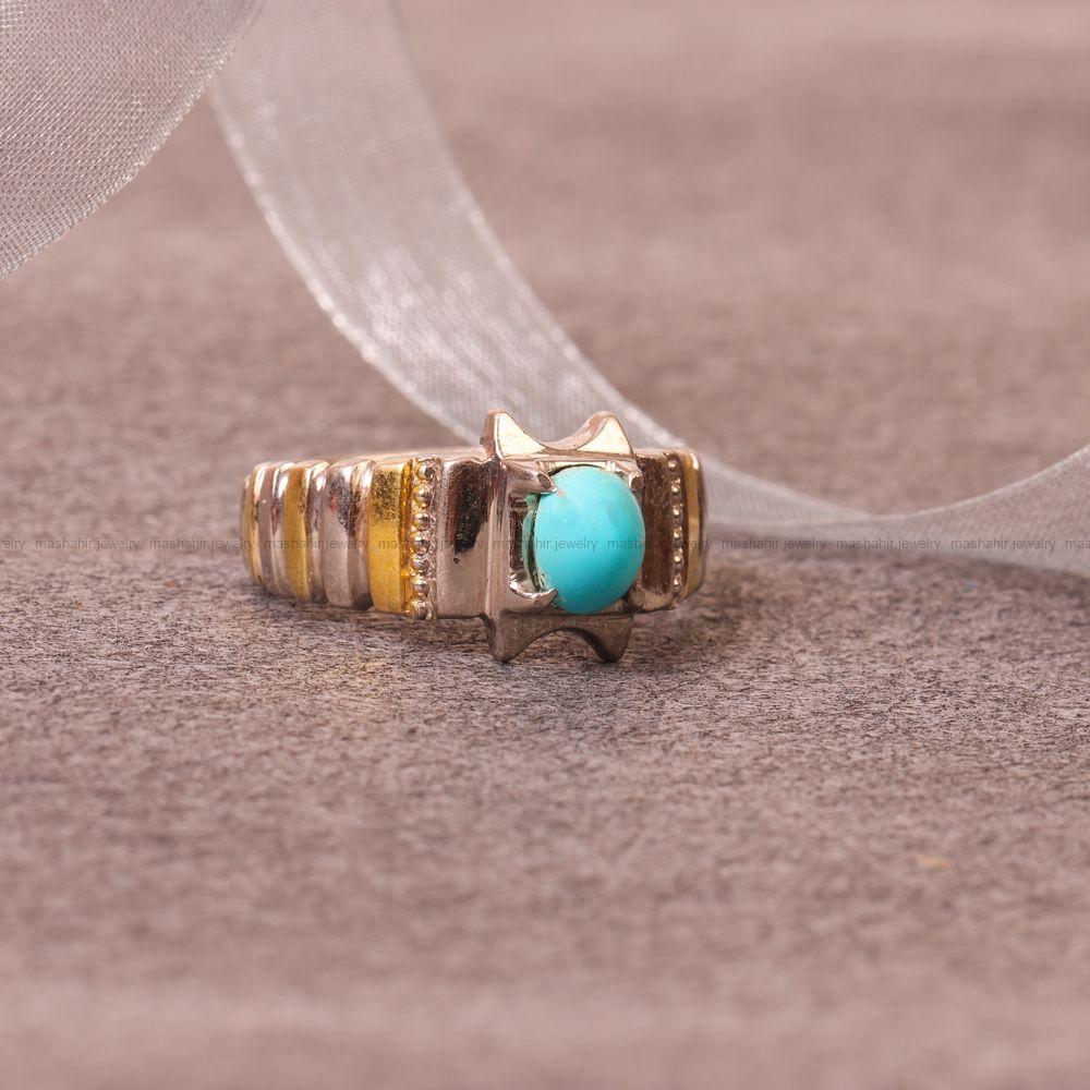 انگشتر فيروزه عجمی مردانه کد 8959
