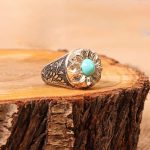 انگشتر فيروزه عجمی مردانه کد 8965