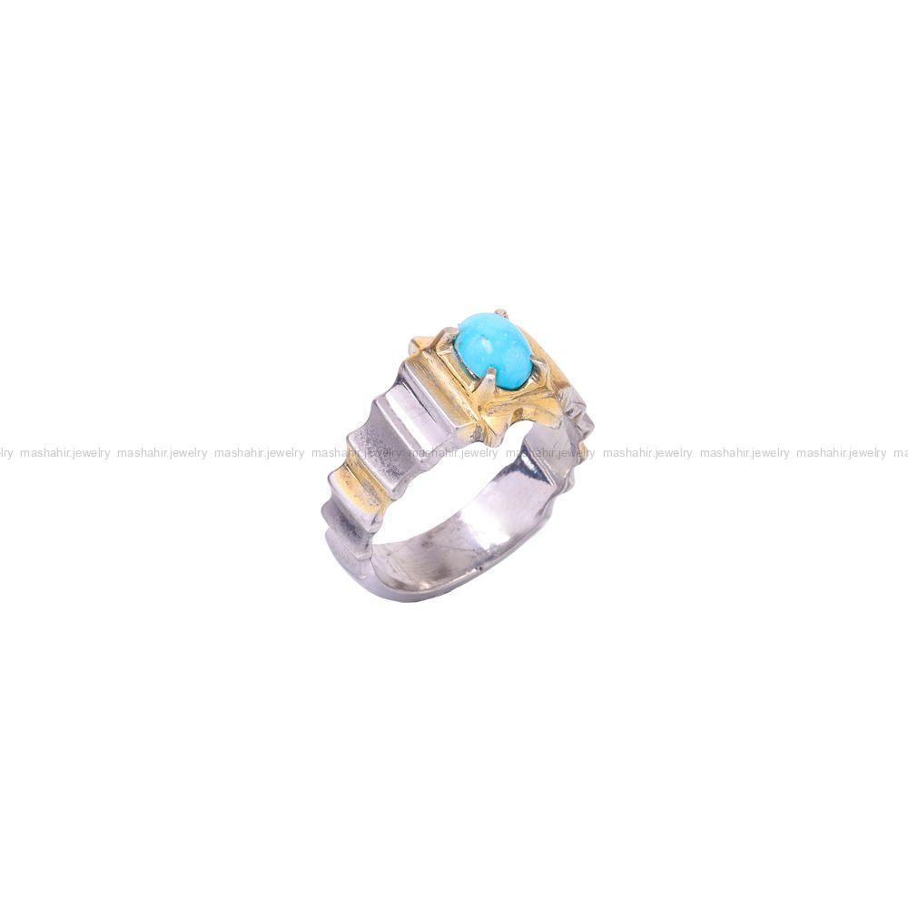 انگشتر فیروزه شجری مردانه کد 9011