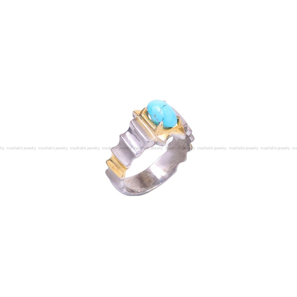انگشتر فیروزه شجری مردانه کد 9013