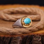 انگشتر فیروزه شجری مردانه کد 9027
