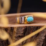 انگشتر فیروزه عجمی مردانه کد 9033