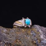 انگشتر فیروزه عجمی مردانه کد 9035