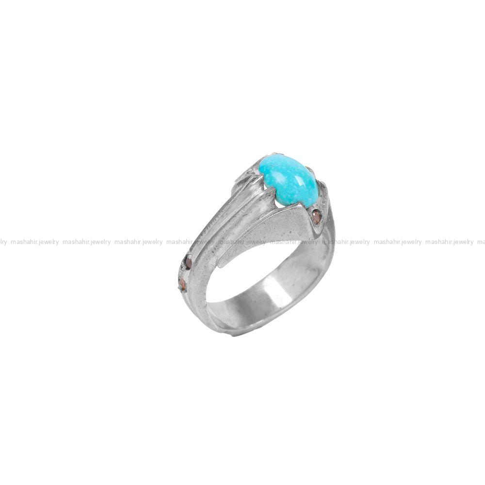 انگشتر فیروزه شجری مردانه کد 9091
