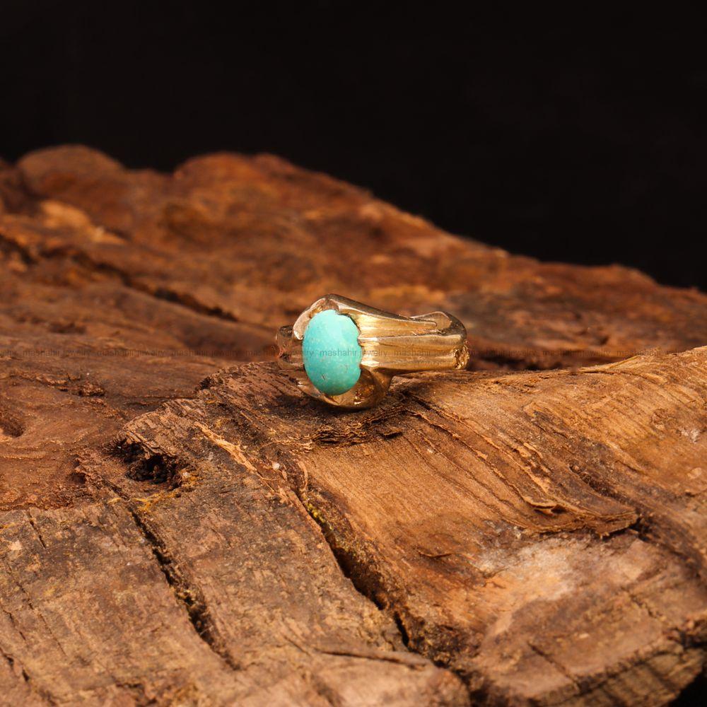 انگشتر فیروزه شجری مردانه کد 9091