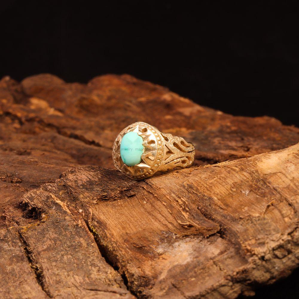 انگشتر فیروزه شجری مردانه کد 9093