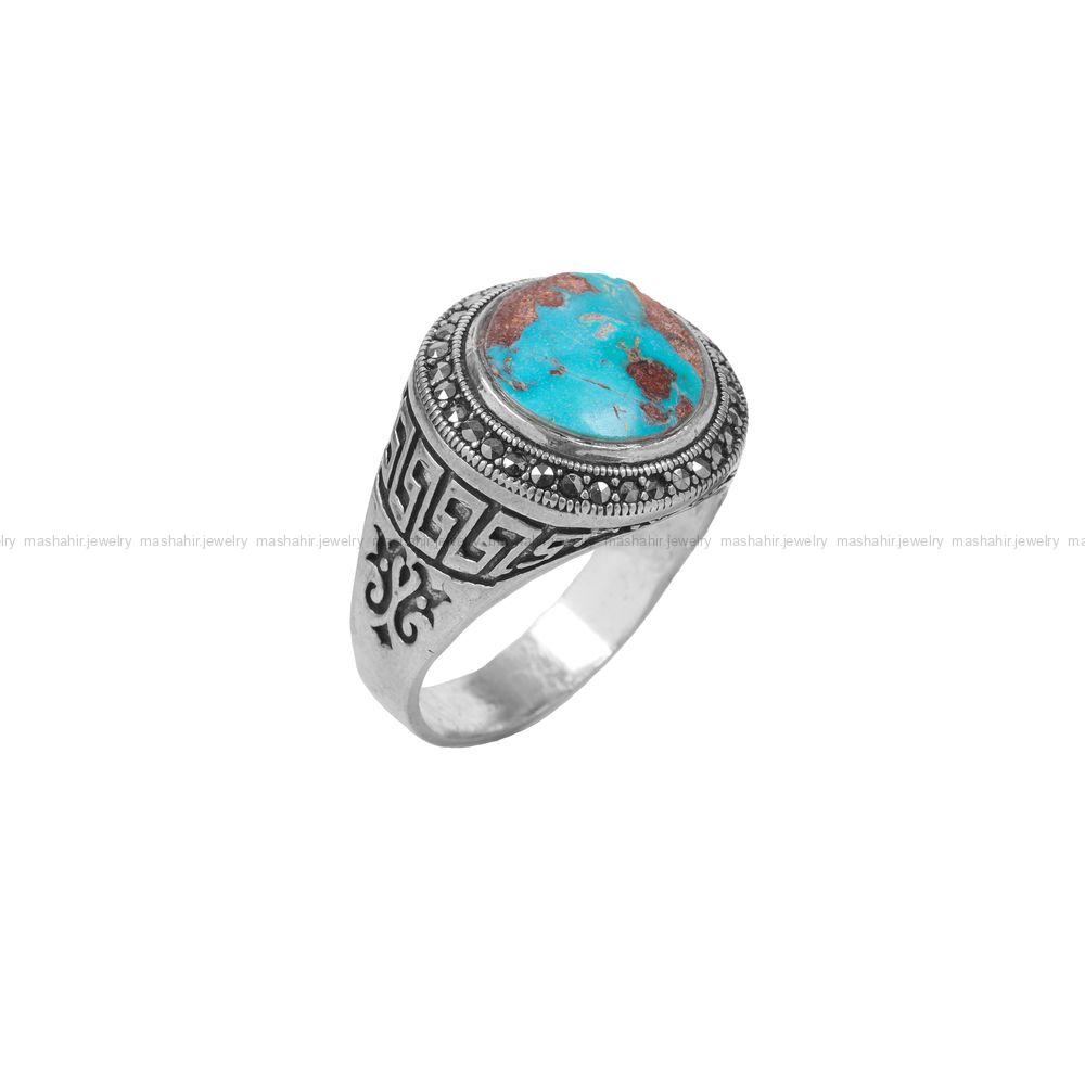 انگشتر فیروزه شجری مردانه کد 9098