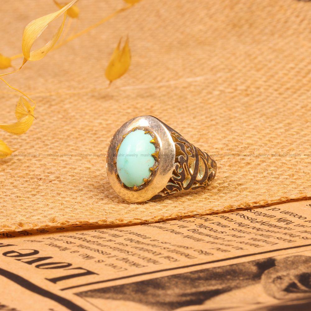 انگشتر فیروزه شجری مردانه کد 9116