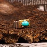 انگشتر فيروزه عجمی مردانه کد 9123