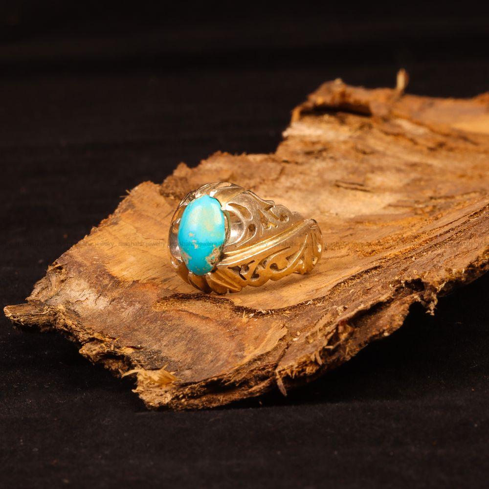 انگشتر فیروزه شجری مردانه کد 9136