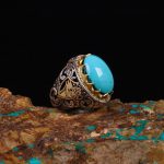 انگشتر فيروزه عجمی مردانه کد 6837