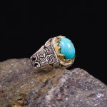 انگشتر فیروزه شجری مردانه کد 6852