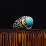 انگشتر فيروزه عجمی مردانه کد 6864