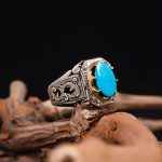 انگشتر فيروزه عجمی مردانه کد 6873