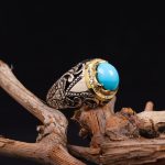 انگشتر فيروزه عجمی مردانه کد 6874